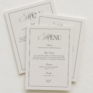 Elegante schwarze und elfenbeinfarbene Hochzeits-M Einladung