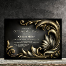 Elegante schwarze und goldene 30. Geburtstagsfeier