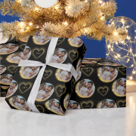 Elegante schwarze und goldene Anfangsbuchstaben fü Geschenkpapier