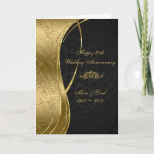 Elegante schwarze und goldene Damaste Karte