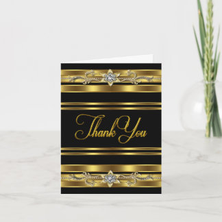 Elegante schwarze und goldene Dankeskarten Dankeskarte