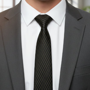 Elegante schwarze und goldene Diamant-Krawatte Krawatte