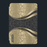 Elegante schwarze und goldene Farbtöne iPad Mini Hülle<br><div class="desc">Elegantes Schwarz-Gold Vintage,  gürtelmädchenhafte Muster. Benutzerdefiniertes Monogramm. Wenn Sie Hilfe bei der Anpassung eines meiner Designs benötigen,  kontaktieren Sie ArtOnWear Designer. Kostenlose Textformatierung mit Live-Hilfe auf Anfrage.</div>