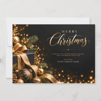 Elegante schwarze und goldene Frohe Weihnachten Fi