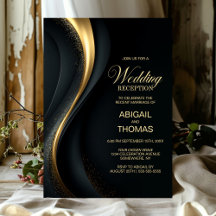 Elegante schwarze und goldene Hochzeitsfeier