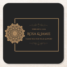 Elegante schwarze und goldene Hochzeitsgesellschaf