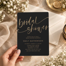 Elegante schwarze und goldene Kalligrafie-Hochzeit