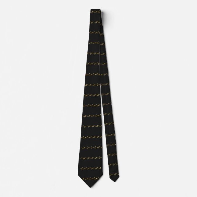 Elegante schwarze und goldene Krawatte (Vorderseite)