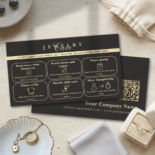 Elegante schwarze und goldene Schmuckkarte Insert 