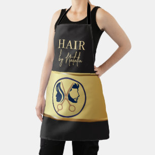 Elegante schwarze und goldene Typografie für Unise Schürze