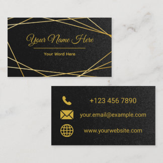 Elegante schwarze und goldene Visitenkarte