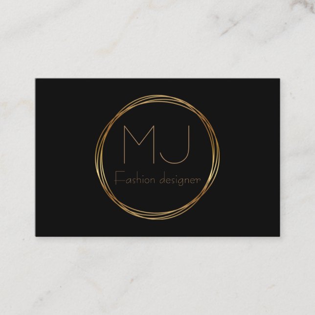 Elegante schwarze und goldene Visitenkarten Visitenkarte (Vorderseite)