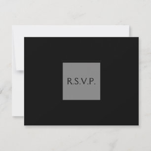 elegante schwarze und graue einfache Hochzeitseinl RSVP Karte