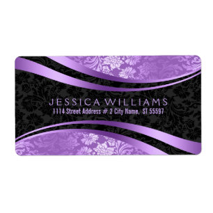 Elegante schwarze und Lila Vintage Damaskus