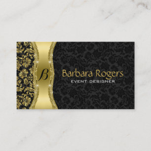 Elegante schwarze und metallische goldene Vintage- Visitenkarte