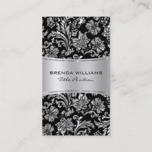 Elegante schwarze und metallische silberfarbene Da Visitenkarte