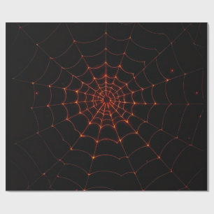 Elegante schwarze und orange Luxus-Halloween-Webku Geschenkpapier