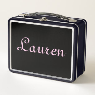 Elegante schwarze und rosa Metall-Lunchbox Metall Brotdose