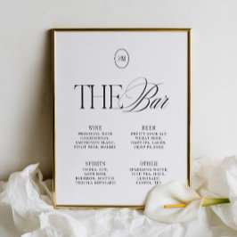 Elegante schwarze und weiche weiße Hochzeitsmenüka