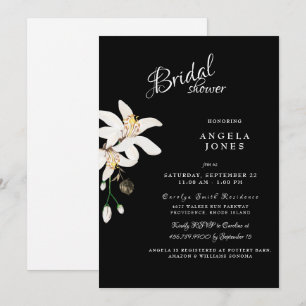 Elegante schwarze und weiße Bridal-Shower-Einladun Einladung
