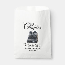 Elegante schwarze und weiße Buch-Themen-Brautparty Geschenktütchen