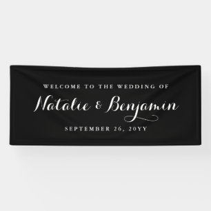 Elegante schwarze und weiße Hochzeit Banner