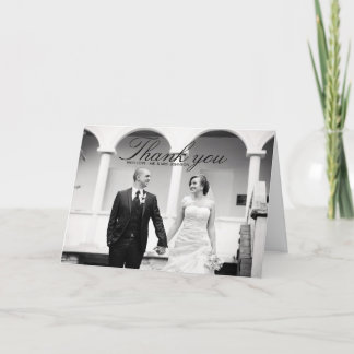 Elegante schwarze und weiße Hochzeit Dankeskarte