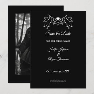 Elegante schwarze und weiße Hochzeit rettet das Da Ankündigung