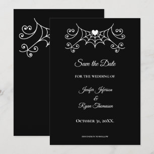 Elegante schwarze und weiße Hochzeit - Save-the-Da Ankündigung
