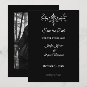 Elegante schwarze und weiße Hochzeit - Save-the-Da Ankündigung