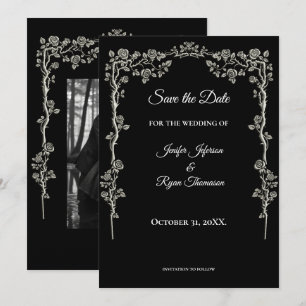 Elegante schwarze und weiße Hochzeit - Save-the-Da Ankündigung