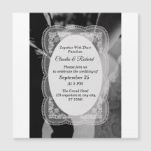 Elegante schwarze und weiße Hochzeitseinladung