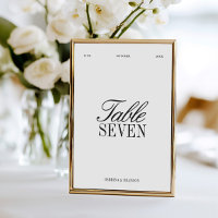 Elegante schwarze und weiße Hochzeitstisch-Nummer