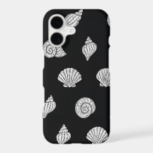 Elegante schwarze und weiße Küstenmuscheln