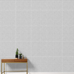 Elegante schwarze und weiße Polka-Punkte Tapete
