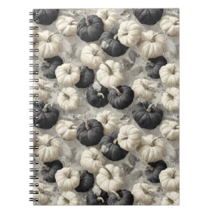 Elegante schwarze und weiße Pumpkins Notizblock