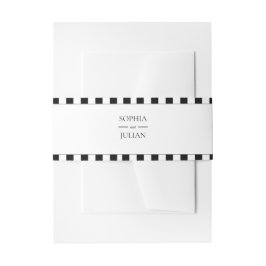 Elegante schwarze und weiße Schachbrett-Rand Hochz Einladungsbanderole