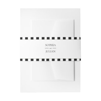 Elegante schwarze und weiße Schachbrett-Rand Hochz Einladungsbanderole