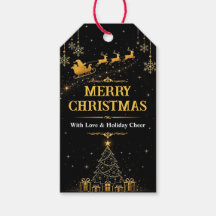 Elegante schwarze Weihnachtsgeschenkanhänger mit g