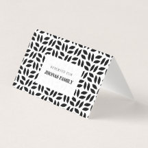 Elegante schwarze weiße geometrische florale Hochz