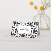Elegante schwarze weiße geometrische florale Hochz