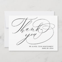 Elegante schwarze weiße moderne Schrift Hochzeit