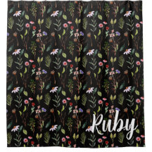 Elegante schwarze weiße und rosa Wildblumen-Wasser