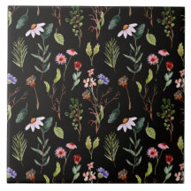 Elegante schwarze weiße und rosa Wildblumen-Wasser