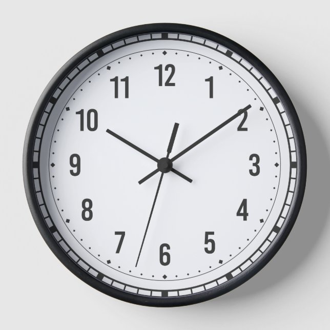🕰️ elegante schwarzrömische Wall-Uhr Uhr (Vorderseite)