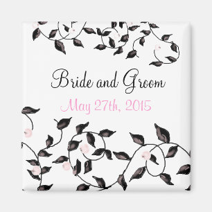 Elegante Schwarzweine Save the Date Magnet