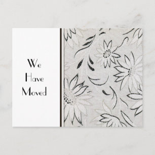 Elegante Schwarzweiss-Adressenänderung Schablone Ankündigungspostkarte