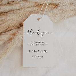 Elegante Schwarzweiß-Gastgeschenk Hochzeit-Tags Geschenkanhänger