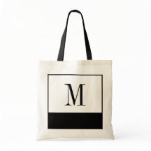 Elegante Schwarzweiss-Monogramm-Tasche
