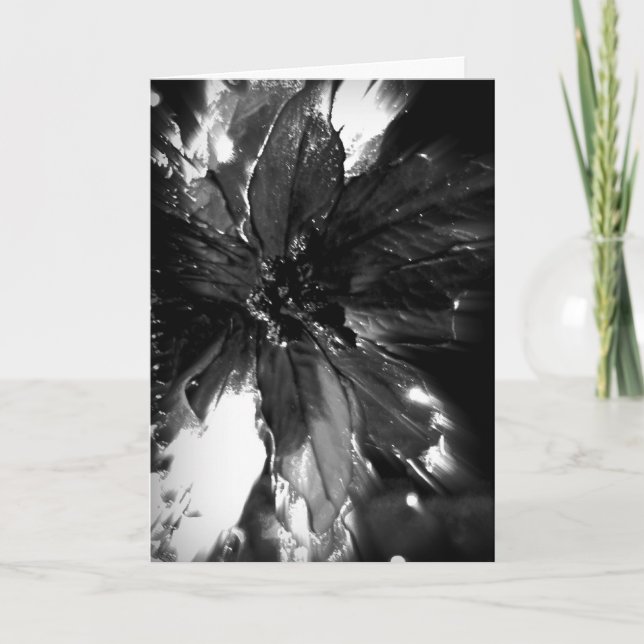 Elegante Schwarzweiss-Weihnachtskarte Feiertagskarte (Vorderseite)